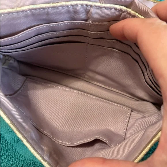 Coach Metallic Gold/Cream Signature Flat Wristlet/ Clutch - Picture 9 of 10